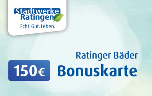 <div align="left"><div align="left"><b>Attraktive Rabatte für Ihre nächsten Bad- oder Saunabesuche - mit der neuen Bonuskarte</b></div><div align="left"><b><br></b></div><div align="left">Ab sofort können Sie mit der neuen Bonuskarte über ein Wertguthaben ganz bequem in den Ratinger Bädern schwimmen oder saunieren und sich gleichzeitig attraktive Rabatte sichern. Mit der Bonuskarte 150 € erhalten sie Rabatt auf die unten aufgeführten Tickets. <br></div><div align="left"><br></div><div align="left">Die Bonuskarten gelten für die Stunden- und Tagestarife des jeweiligen 
Bades (ausgenommen sind bereits rabattierte Produkte wie Dauerkarten, 
Früh- und Spättarife, Familienkarten, Kursgebühren, Sonderaktionstarife 
und Mehrfachkarten Sauna).</div><div align="left"><br></div><div align="left">Wie Sie Ihre Bonuskarte nutzen können?</div><div align="left"><br></div><div align="left"><ul><li>Die Bonuskarte funktioniert wie eine Geldkarte. Sie buchen die Karte hier im Online-Shop und erhalten so einen rabattierten Einlass ins Bad oder Sauna bei Ihrer Ticket Bestellung.</li><li>Sollte sich auf der Karte ein Restguthaben befinden, verbleibt es dort für Ihren nächsten Einkauf (<i>Bitte achten Sie bei Ihrer nächsten Ticketbuchung über die Bonuskarte darauf, dass das Restguthaben min. dem bereits rabattierten Kaufbetrag entspricht, um auch für diesen Einkauf einen Rabatt zu erhalten. Andernfalls kann das Restguthaben nur zur Zahlung ohne Rabattierung genutzt werden.)</i></li><li>Eine bereits gekaufte Bonuskarte kann jederzeit wieder aufgeladen werden.</li><li>Die Bonuskarten sind übertragbar und die Gültigkeit des Guthabens der Bonuskarte verfällt zeitlich nicht.</li><li>Mit der Bonuskarte können die Eintritte für mehrere Personen gleichzeitig bezahlt werden.</li><li>Bei Verlust kann die Karte problemlos gesperrt werden.</li></ul></div></div>